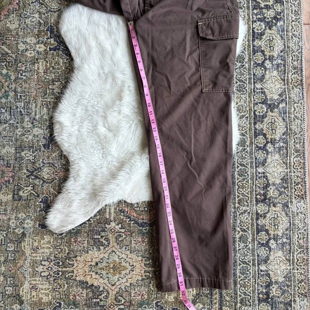 True Religion Mens Brown Cargo Pants 34 Utility Workwear Y2K Straight Leg Cotton